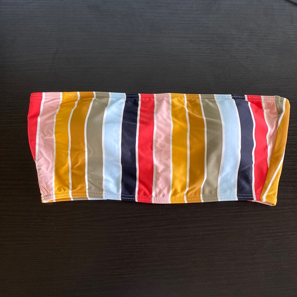 striped bandeau swimsuit top